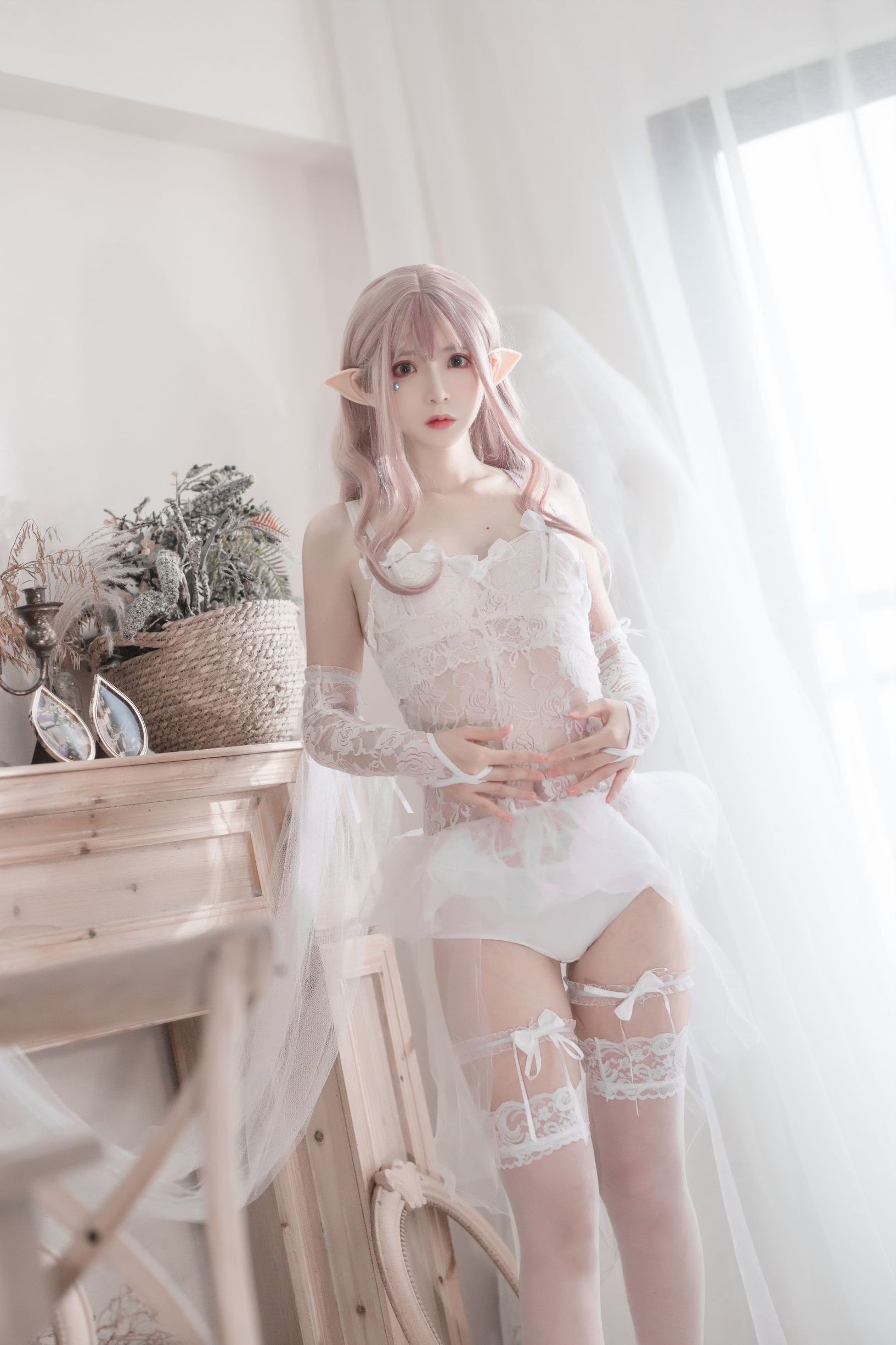 [Cosplay写真]疯猫ss纯白精灵插图1